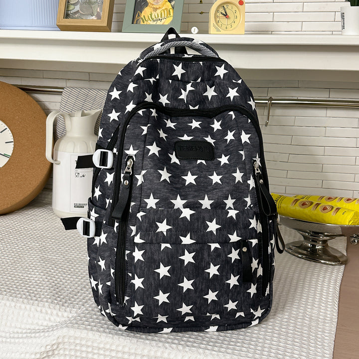 Trendy Star-Print School Backpack Stornfield
