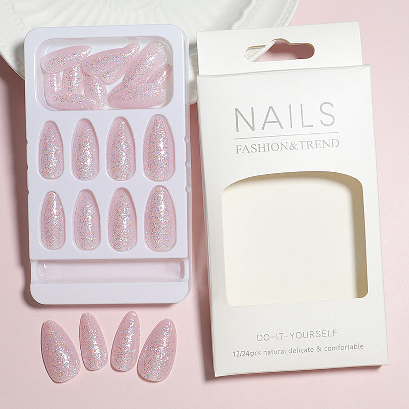 Glittery Almond-Shaped Press-On Nails Set Stornfield