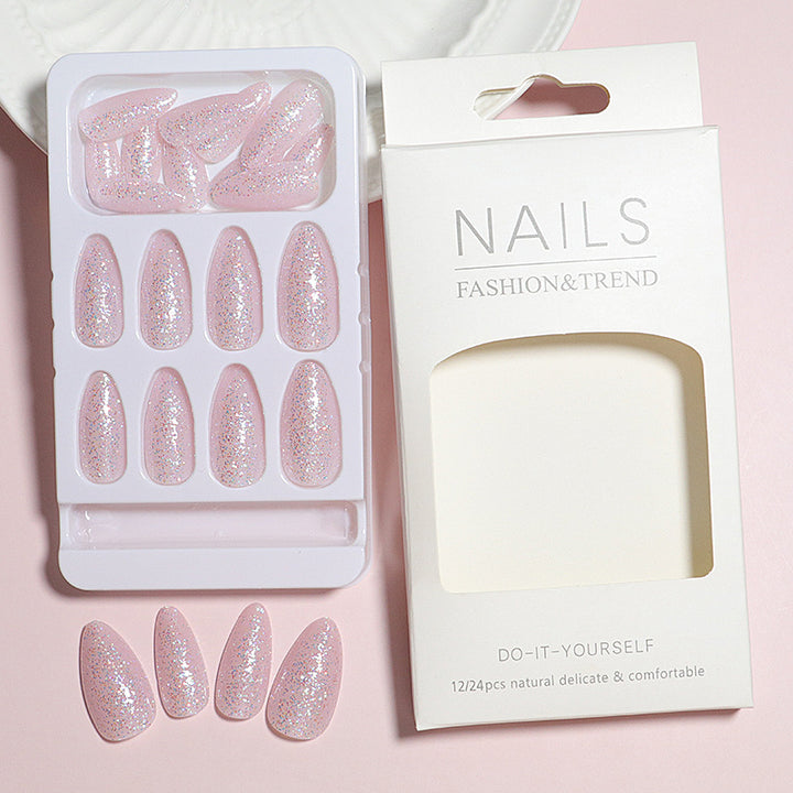Glittery Almond-Shaped Press-On Nails Set Stornfield