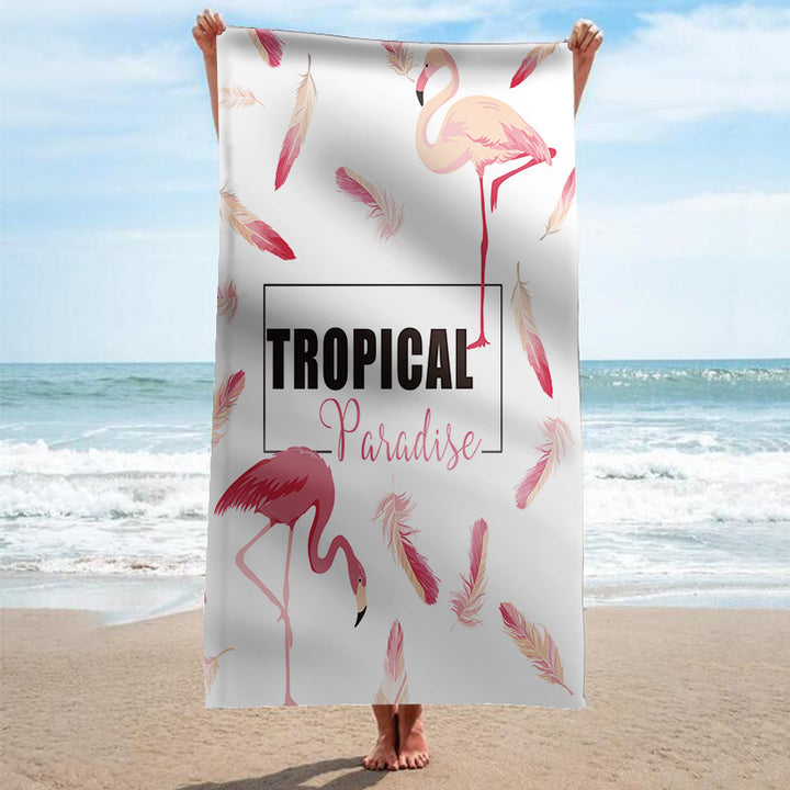 Beach towel with tropical flamingo pattern Stornfield