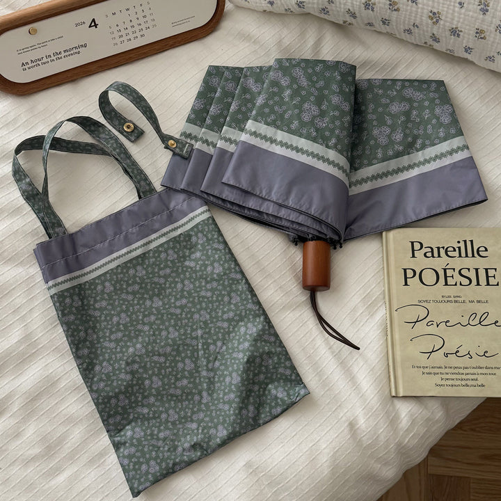 Women's eco-friendly shopping bag with integrated folding umbrella Stornfield