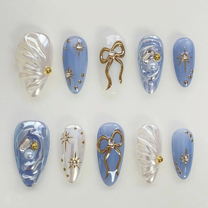 Intricate Gem-Embellished Press-On Nail Set