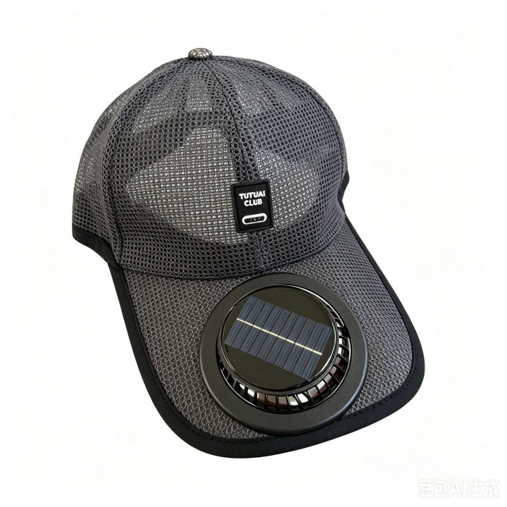 Sun protection cap with integrated solar fan Stornfield