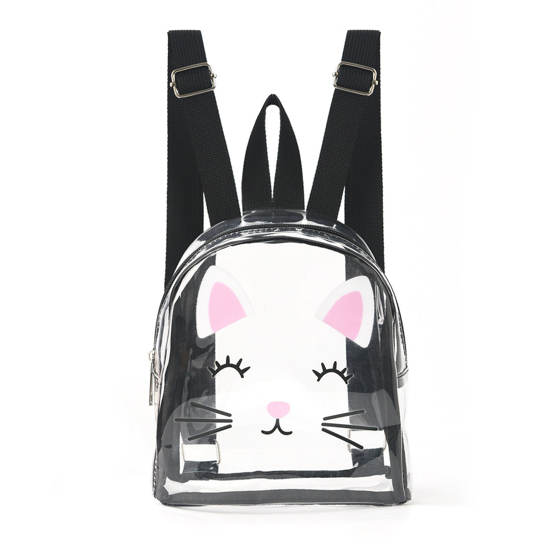 Transparent backpack with playful cat design Stornfield