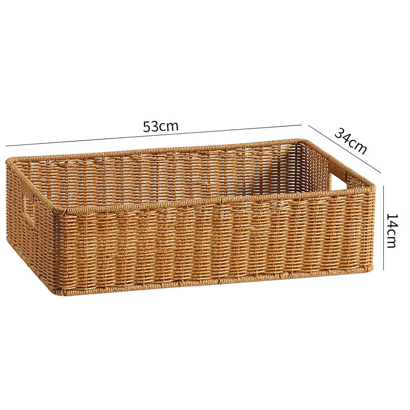 Handwoven Rectangular Storage Basket with Cut-Out Handles Stornfield