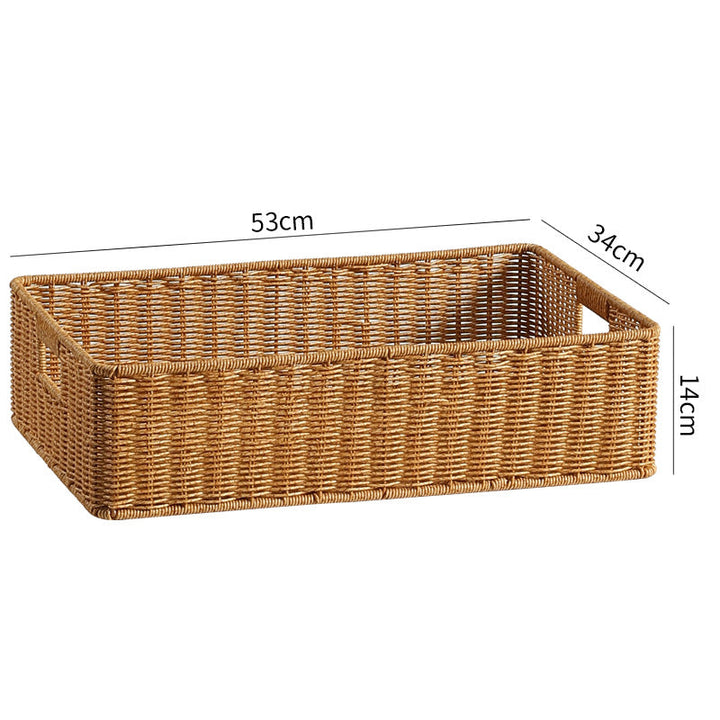 Handwoven Rectangular Storage Basket with Cut-Out Handles Stornfield