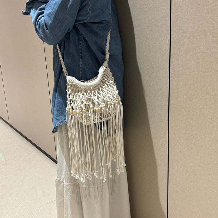 Artisanal macramé shoulder bag Stornfield