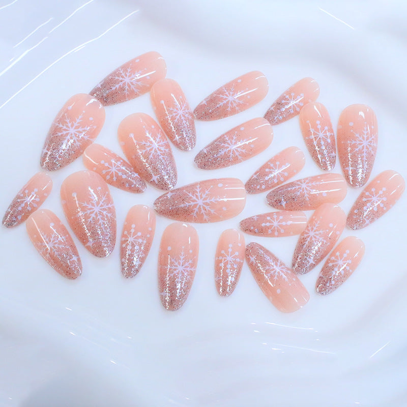 Glittery Snowflake Nail Art Stornfield