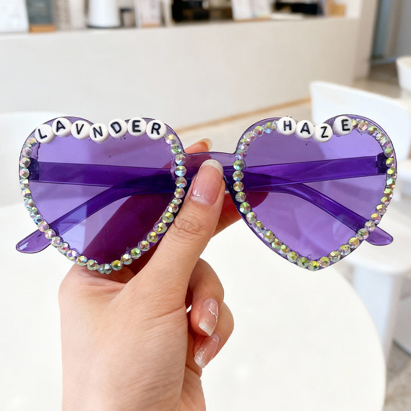 Heart-Shaped Rhinestone-Embellished Sunglasses Stornfield 1787141205
