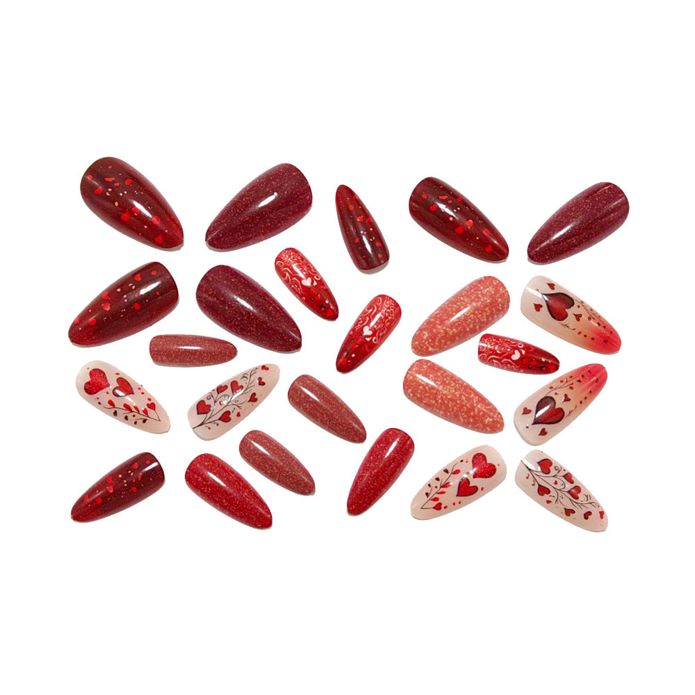 Artificial nails with Romantic Heart Design Stornfield