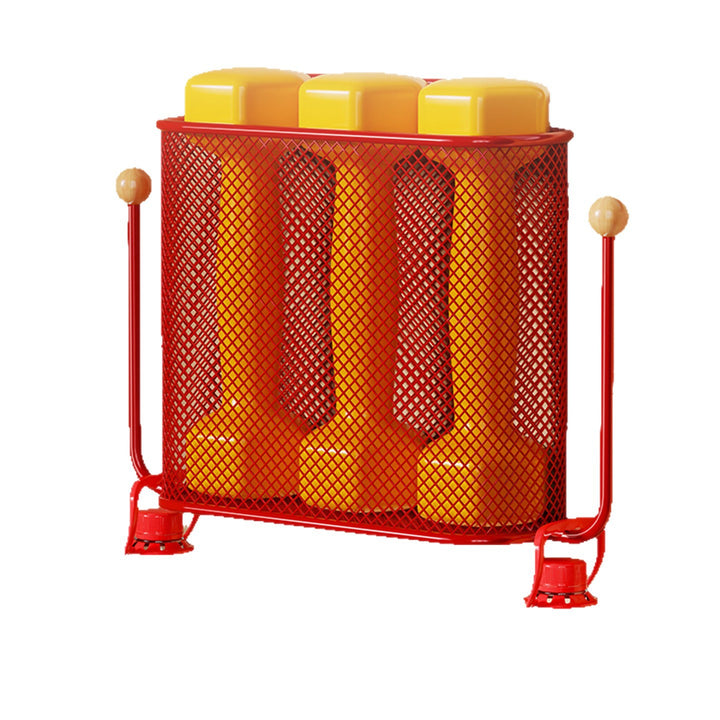 Wall-Mounted Mesh Bathroom Storage Basket with Dual Hooks and Integrated Handle