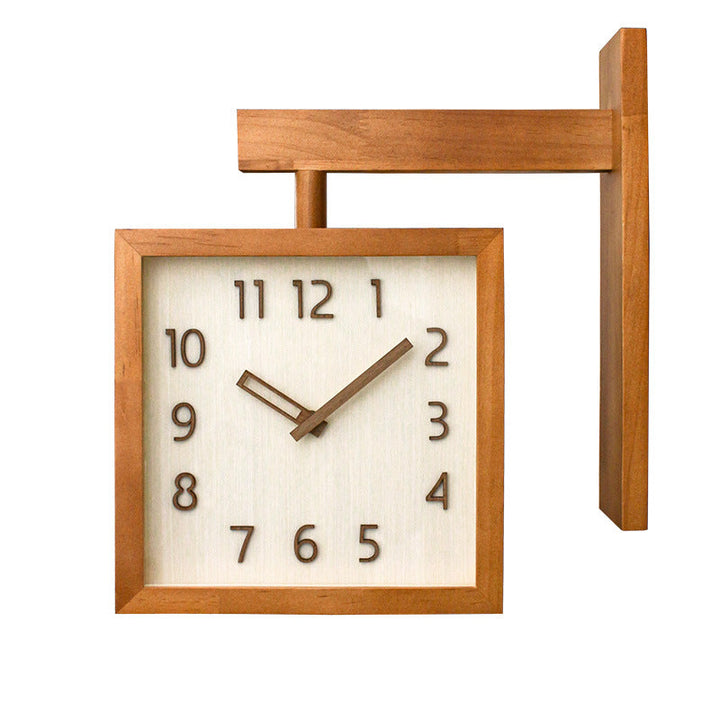 Stornfield | Two-Sided Corner Wall Wooden Analog Clock