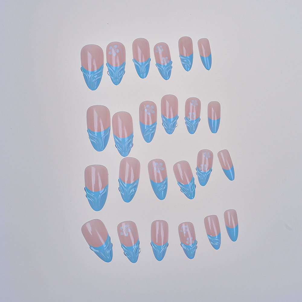 Elegant Floral-Themed Press-On Nail Art Set Stornfield