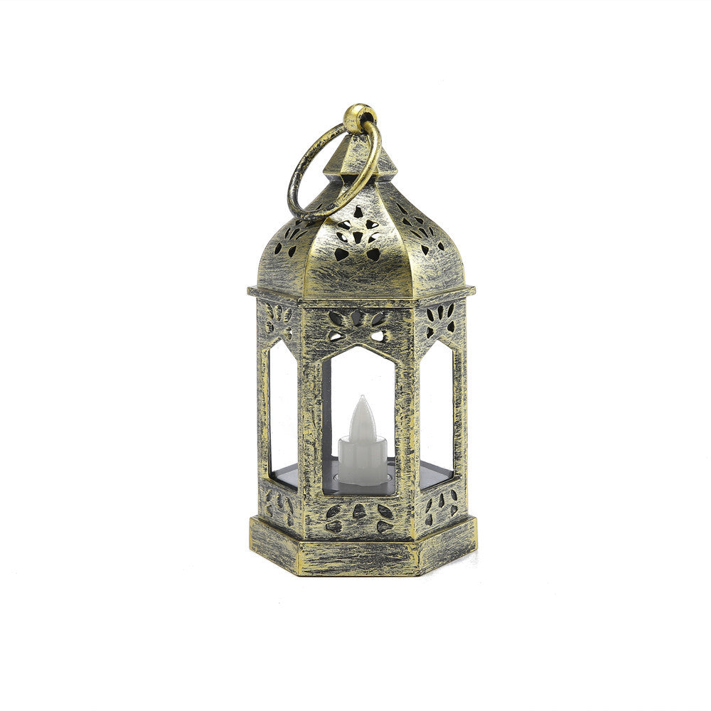 Moroccan Style Hexagonal Metal LED Lantern Stornfield