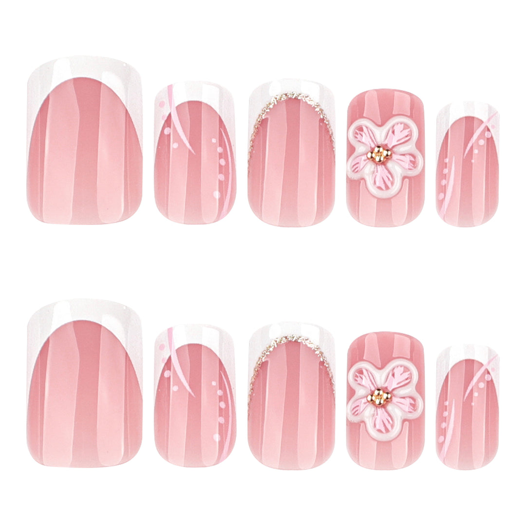 Artful Nail Extensions with Flower Design Stornfield