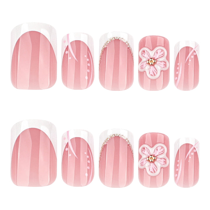 Artful Nail Extensions with Flower Design Stornfield