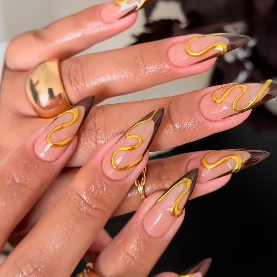 Artistic Stiletto Press-On Nail Design Stornfield
