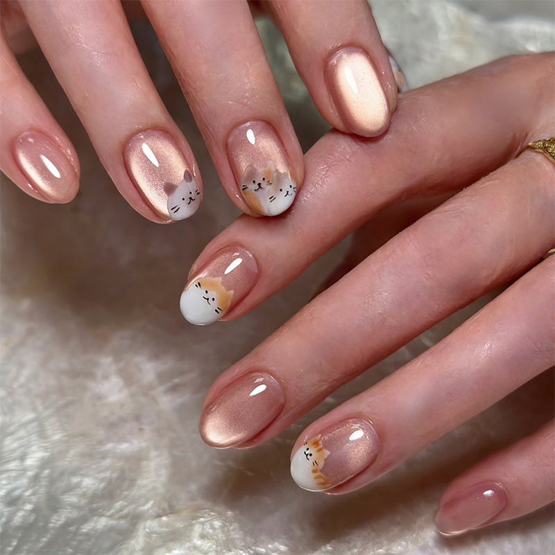 Creative nail art set with cute animal motifs and glitter accents Stornfield