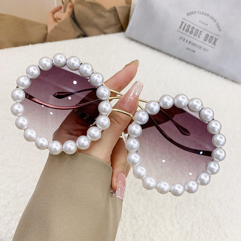 Women’s large sunglasses with pearl-embellished frame Stornfield