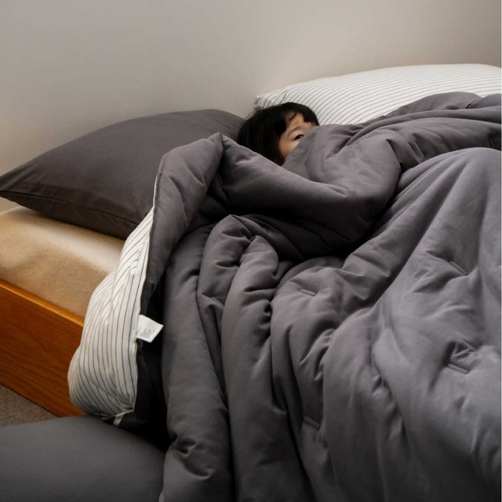 Reversible Brushed Cotton All-Season Duvet Cover & Pin-Tucked Comforter Set