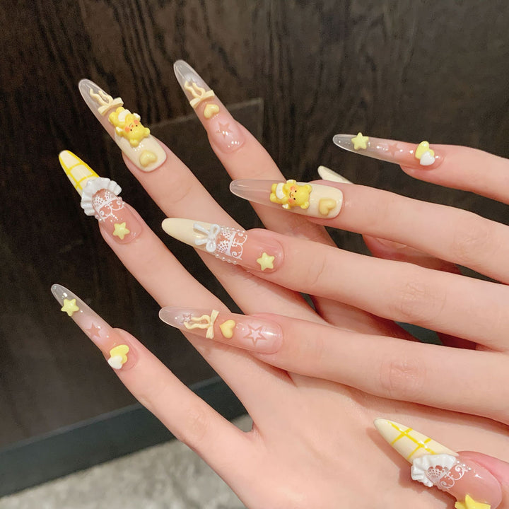 Whimsical 3D Nail Art Press-On Set Stornfield