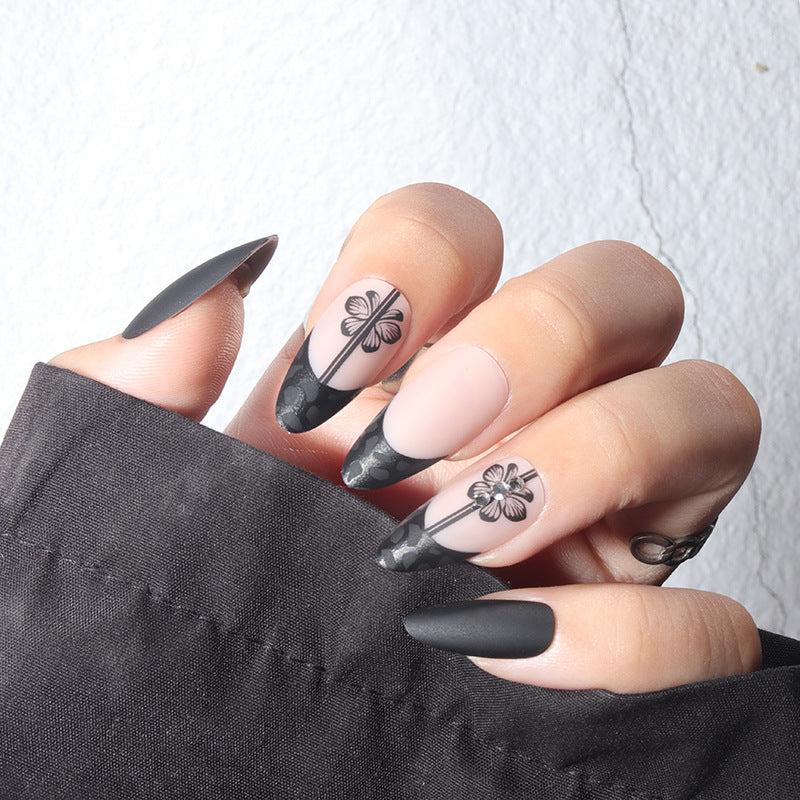 Floral Design Matte Long Stiletto Nails Stornfield