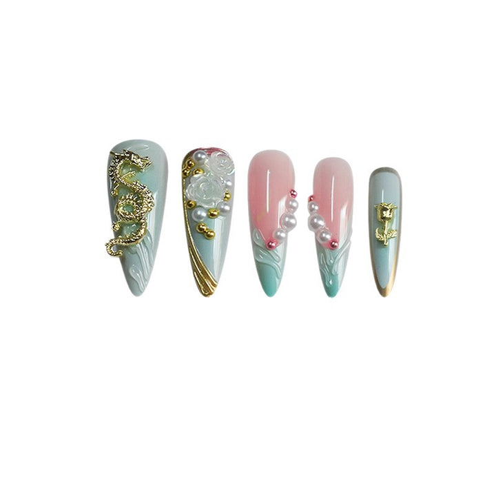 Decorative Long Stiletto Press-On Nail Art Stornfield