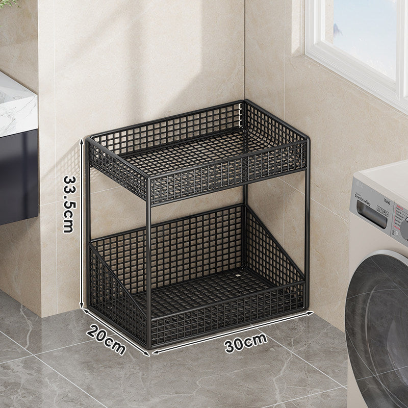 Compact Three-Tier Ventilated Metal Mesh Organizer Shelf for Countertop and Cabinet