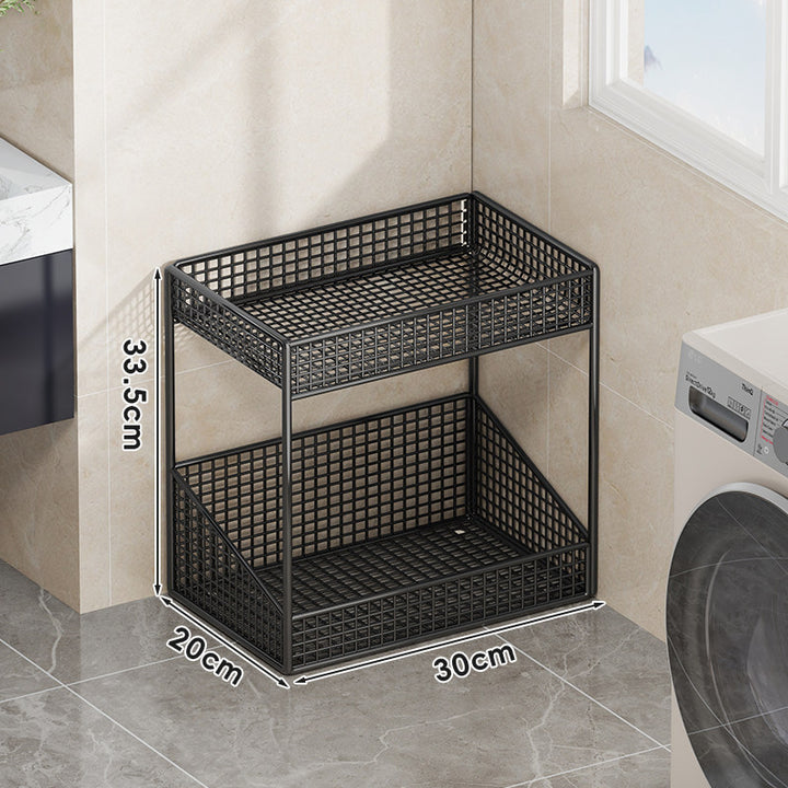 Compact Three-Tier Ventilated Metal Mesh Organizer Shelf for Countertop and Cabinet