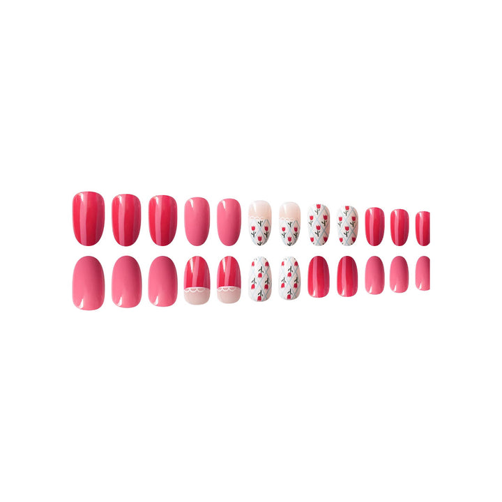 Artistic Floral Patterned Press-On Nail Art Set Stornfield