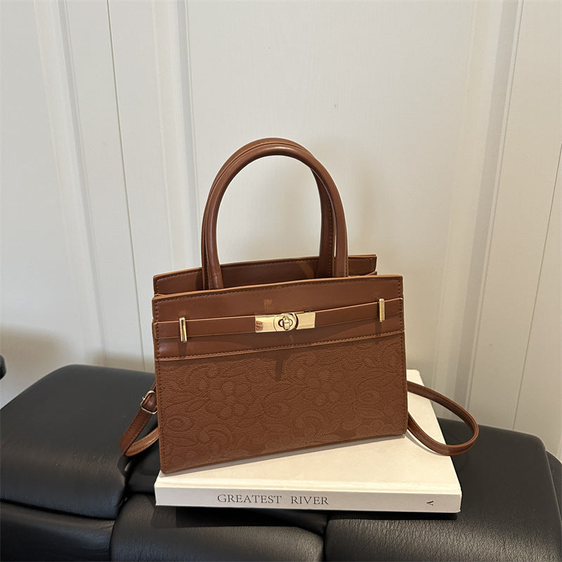 Elegant Embossed Handheld Satchel