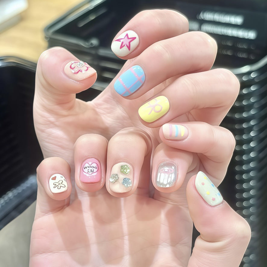 Playful Decorative Press-On Nail Set