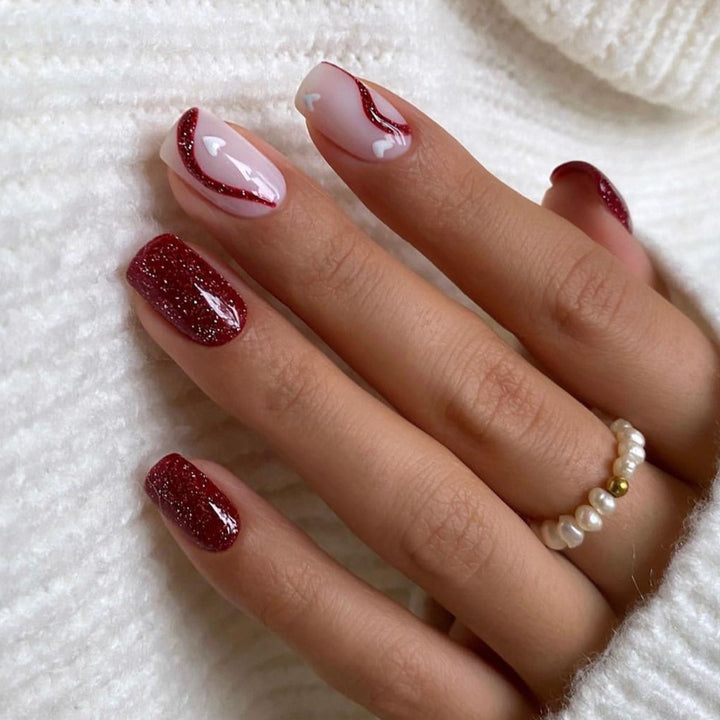 Glamorous artificial nail set with glitter and glamour accents Stornfield