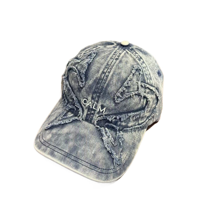 Unisex Distressed Denim Embroidered Cap Stornfield