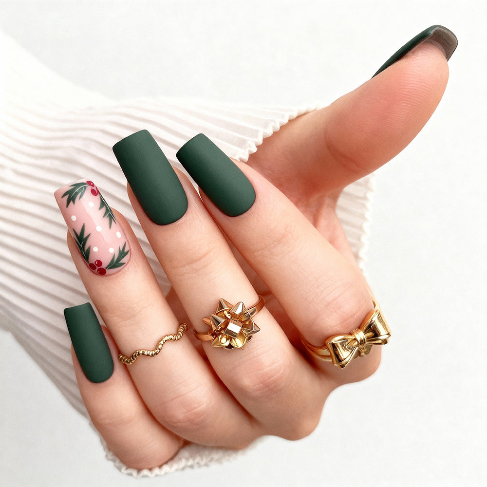 Elegant Artificial Nails with Christmas Design Stornfield
