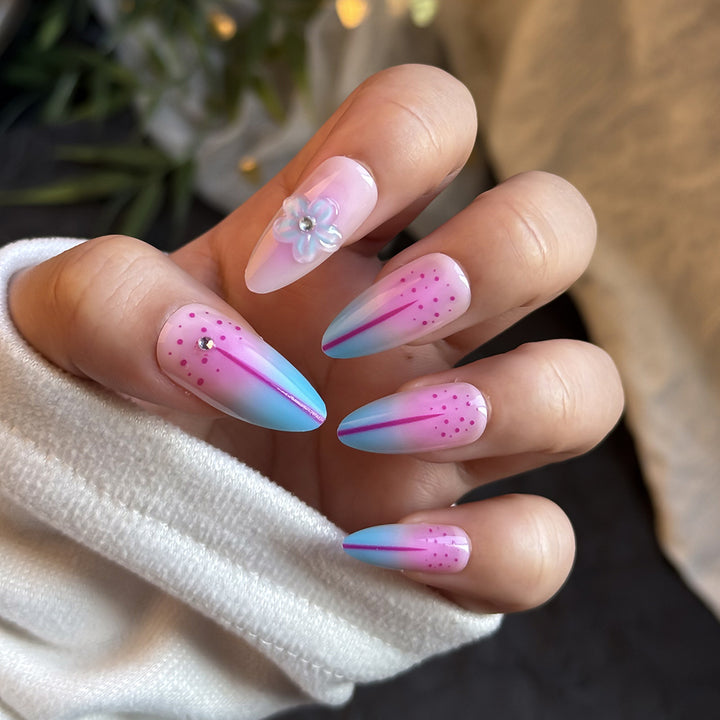 Artistic Floral-Embellished Press-On Nail Collection Stornfield