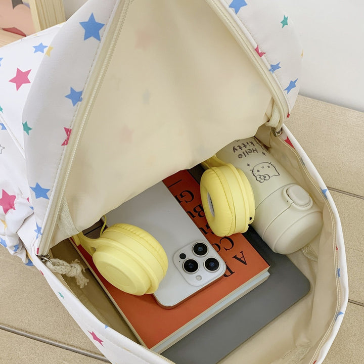 Backpack with Colorful Star Pattern and Practical Organization Compartments Stornfield