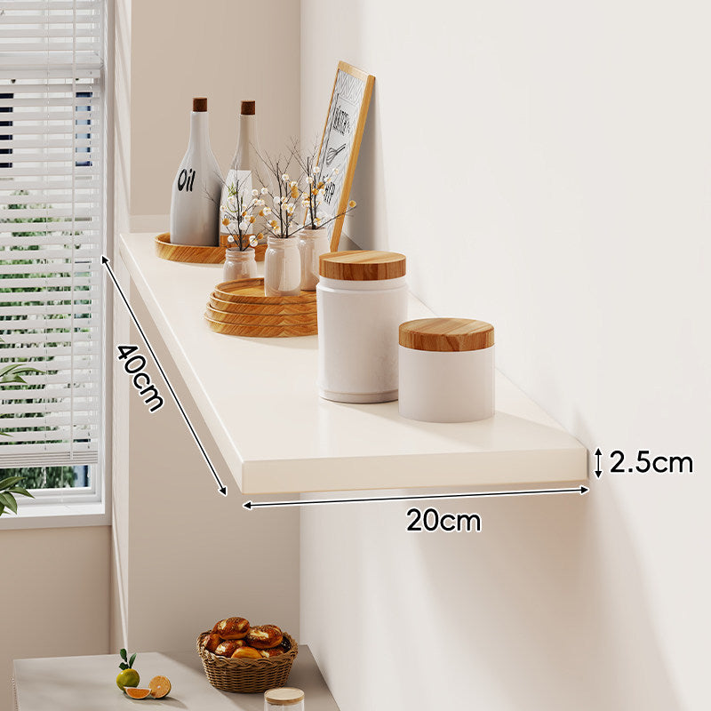Floating Wall-Mounted Solid Wood Display Shelf with Concealed Brackets and Slim Profile