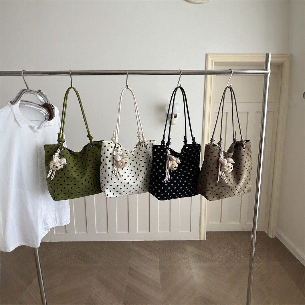Polka Dot Cotton Tote Bag
