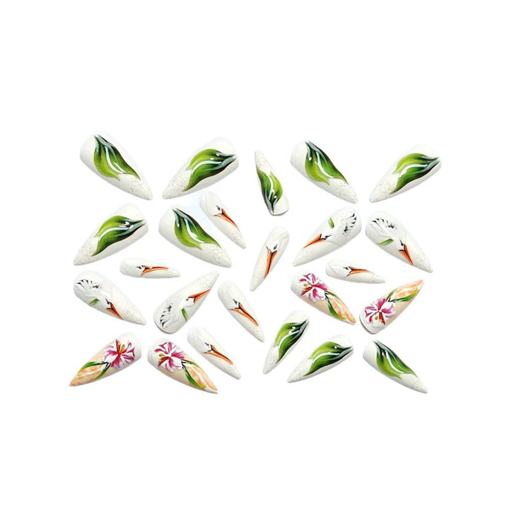 Artistic 3D Nail Tips with Floral Pattern Stornfield