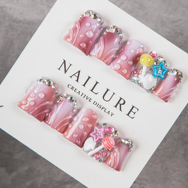Decorative Fantasy-Themed Press-On Nail Set