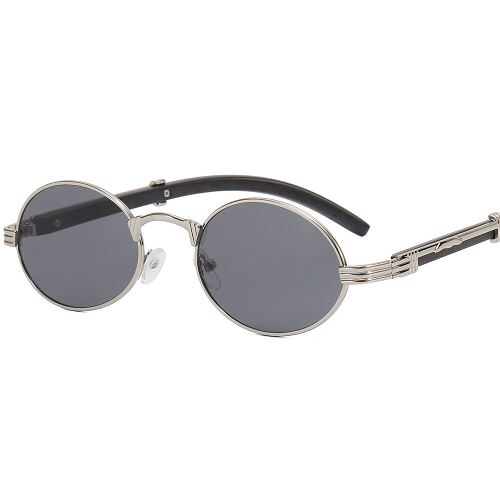 Women's round designer sunglasses with innovative metal frame Stornfield
