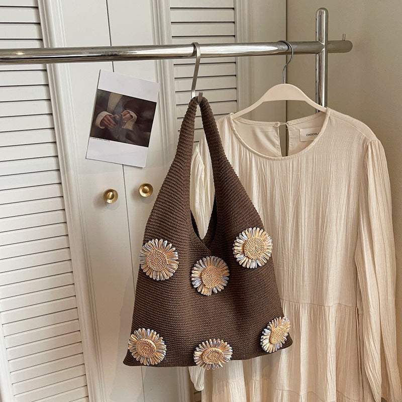 Floral Embellished Tote Bag