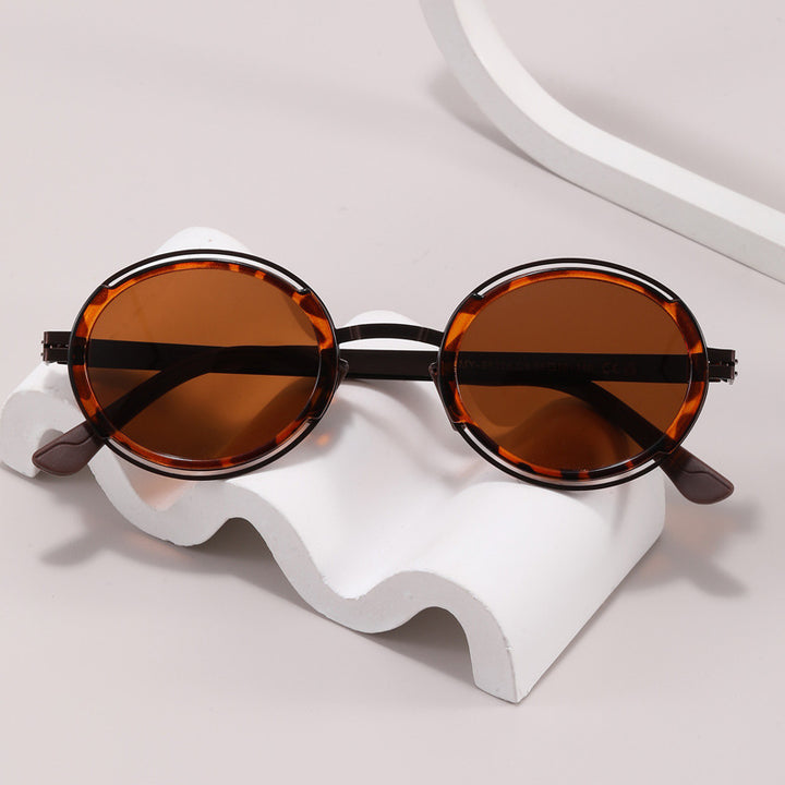Women's fashionable round sunglasses with elegant metal frame Stornfield