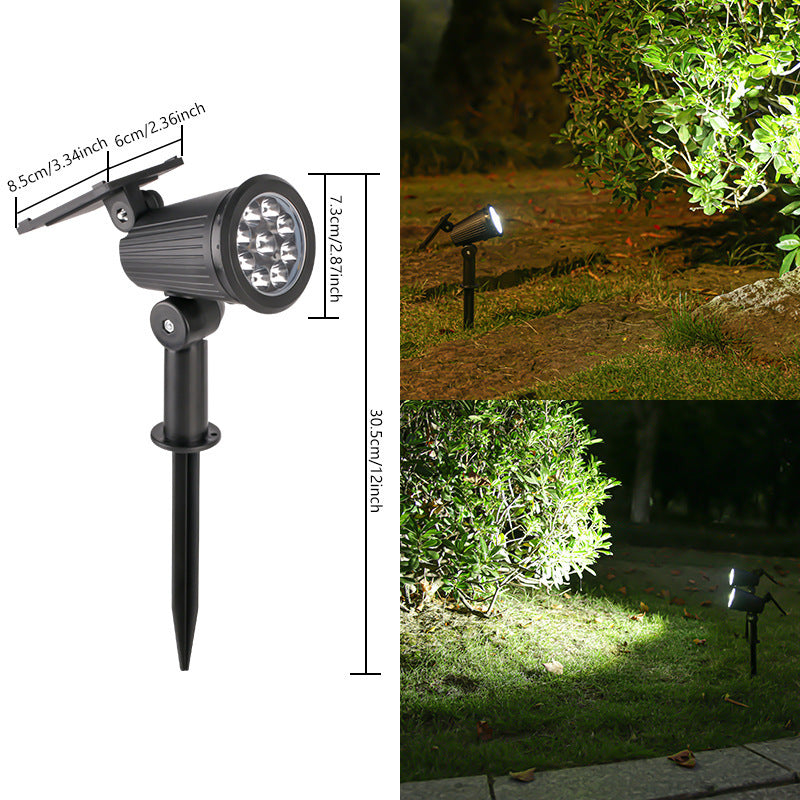 Solar-Powered Adjustable Garden Spotlight With Swivel Stake Stornfield