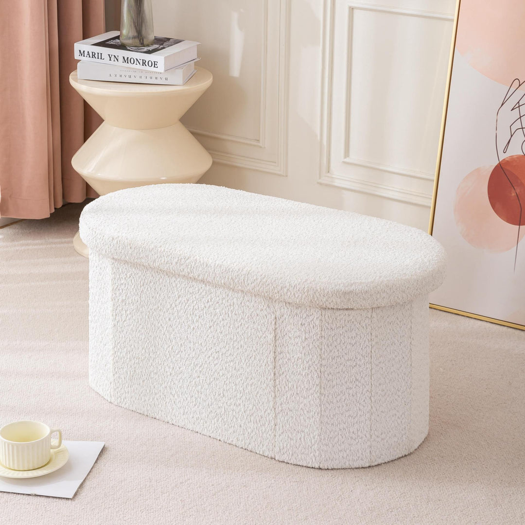 Plush Storage Ottoman Stornfield