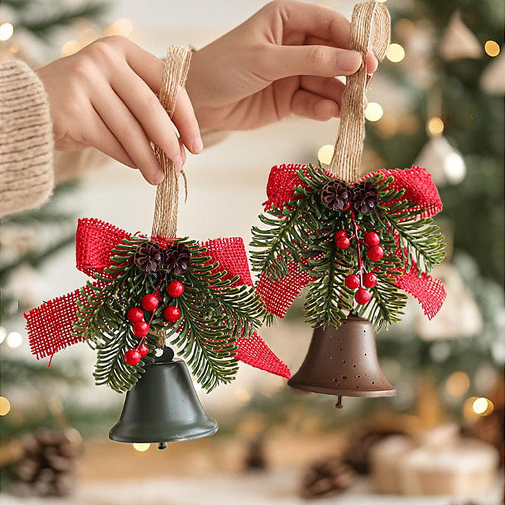 Festive Christmas bell with pine cone decoration Stornfield