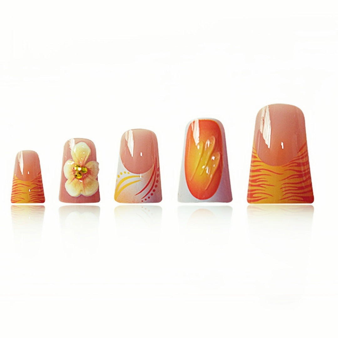 Decorative Floral Press-On Nail Set Stornfield