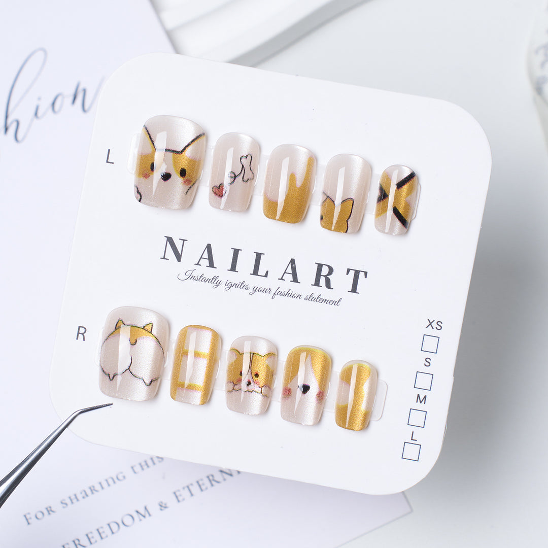 Artistic Animal-Themed Press-On Nail Set Stornfield