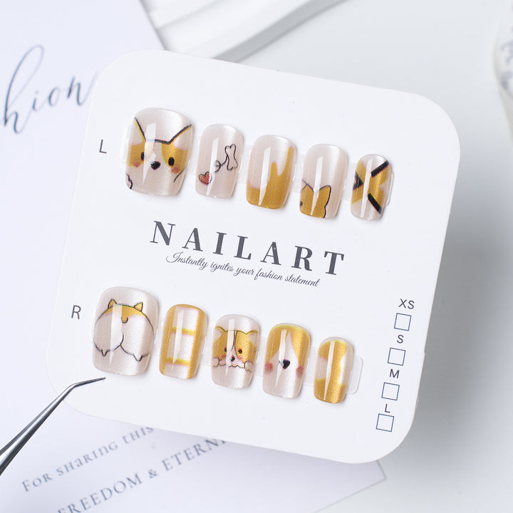 Artistic Animal-Themed Press-On Nail Set Stornfield
